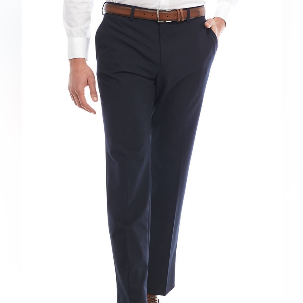 Men’s Ralph Lauren Slim Fit Flat Front Navy Casual Business Dress Pants 33 x 32